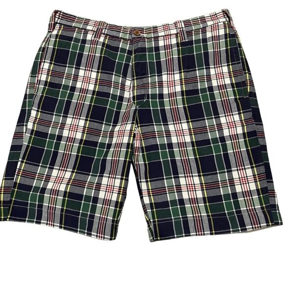 AUTHENTIC INDIAN MADRAS PLAID Reversible Shorts Size 34 - Picture 1 of 3